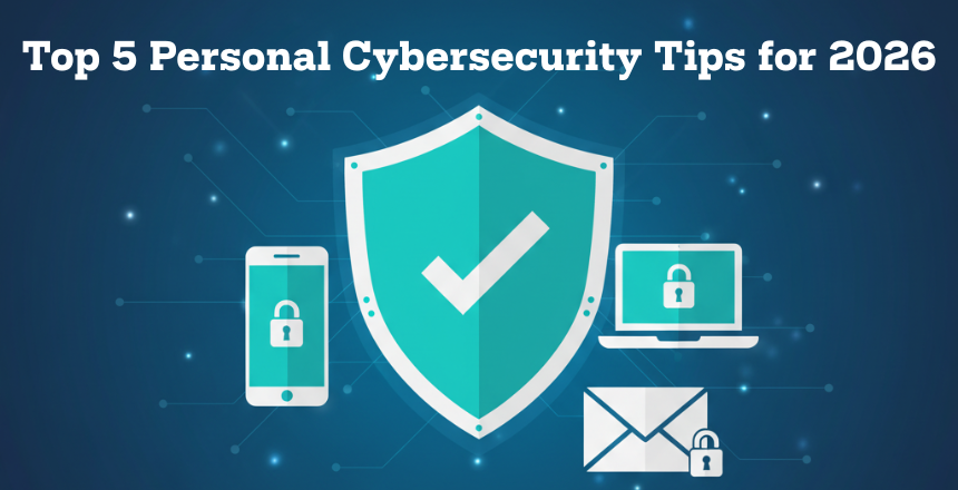 Top 5 Personal Cybersecurity Tips for a Safer, Smarter 2026 - 12 31 25 - Blog Image